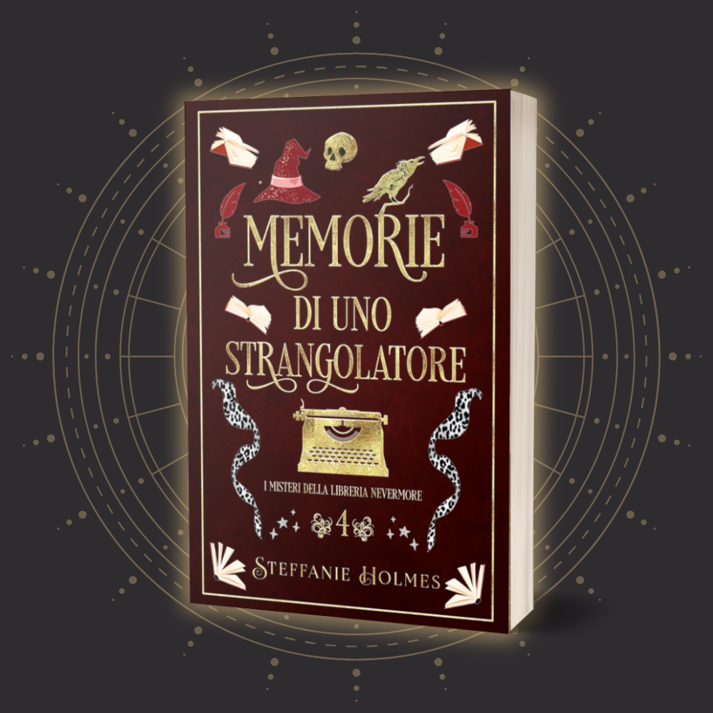 Book cover of 'Memorie di uno Strangolatore' by Steffanie Holmes with decorative elements on a dark background