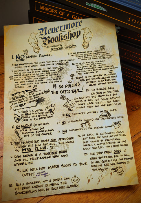 Nevermore Bookshop Shop Rules Print