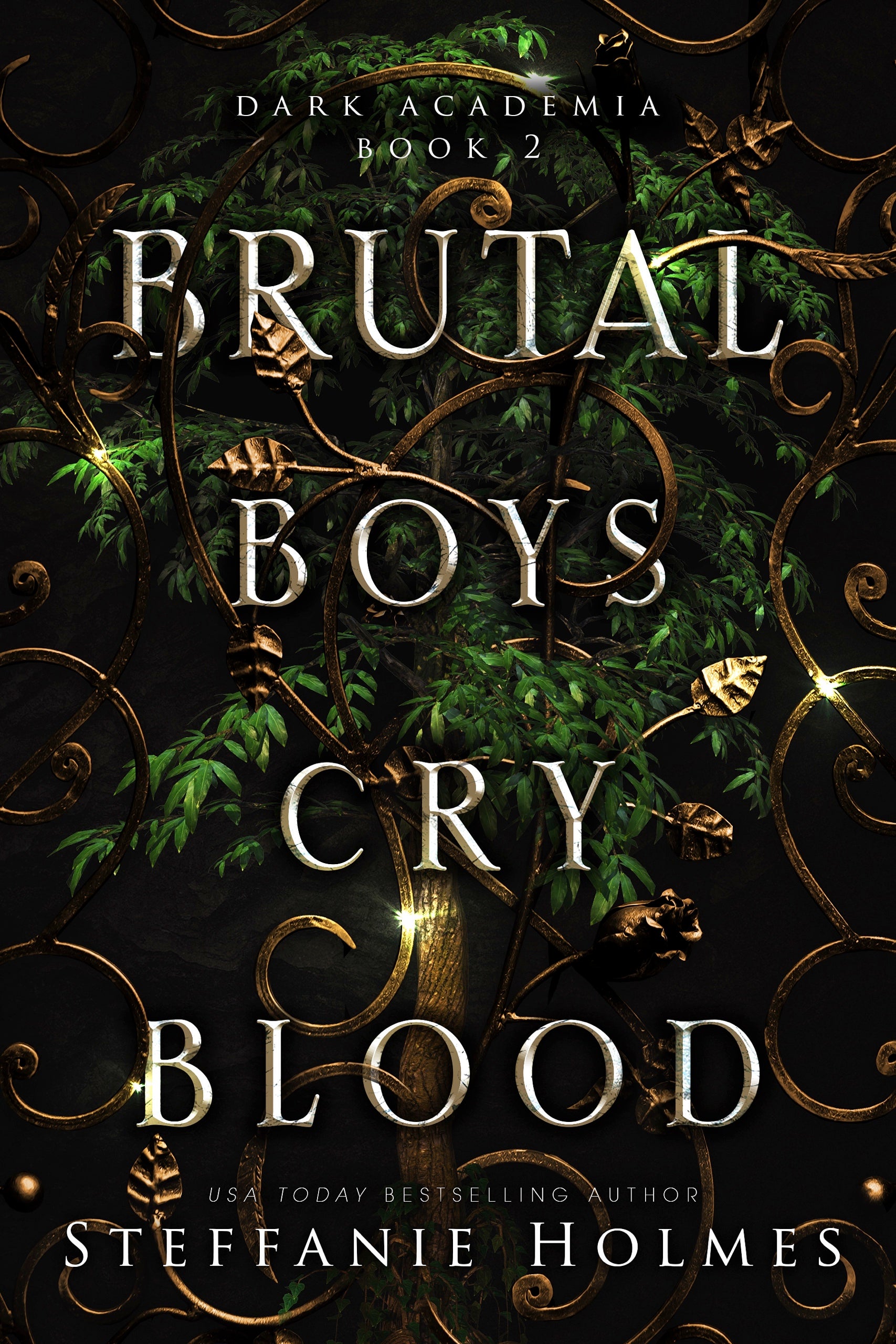 Book cover titled 'Brutal Boys Cry Blood' by Steffanie Holmes