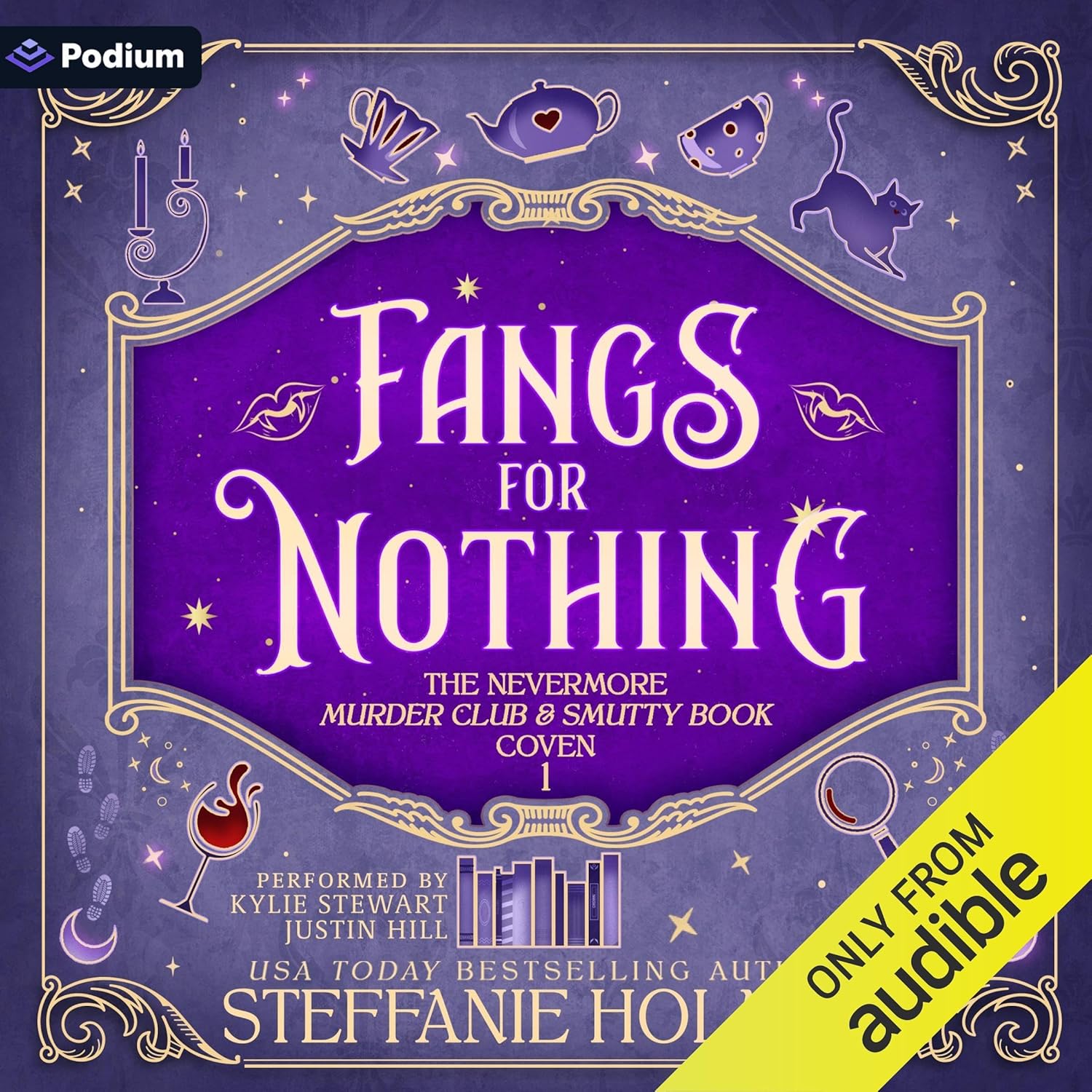 Audiobook cover for 'Fangs for Nothing' by Steffanie Holmes