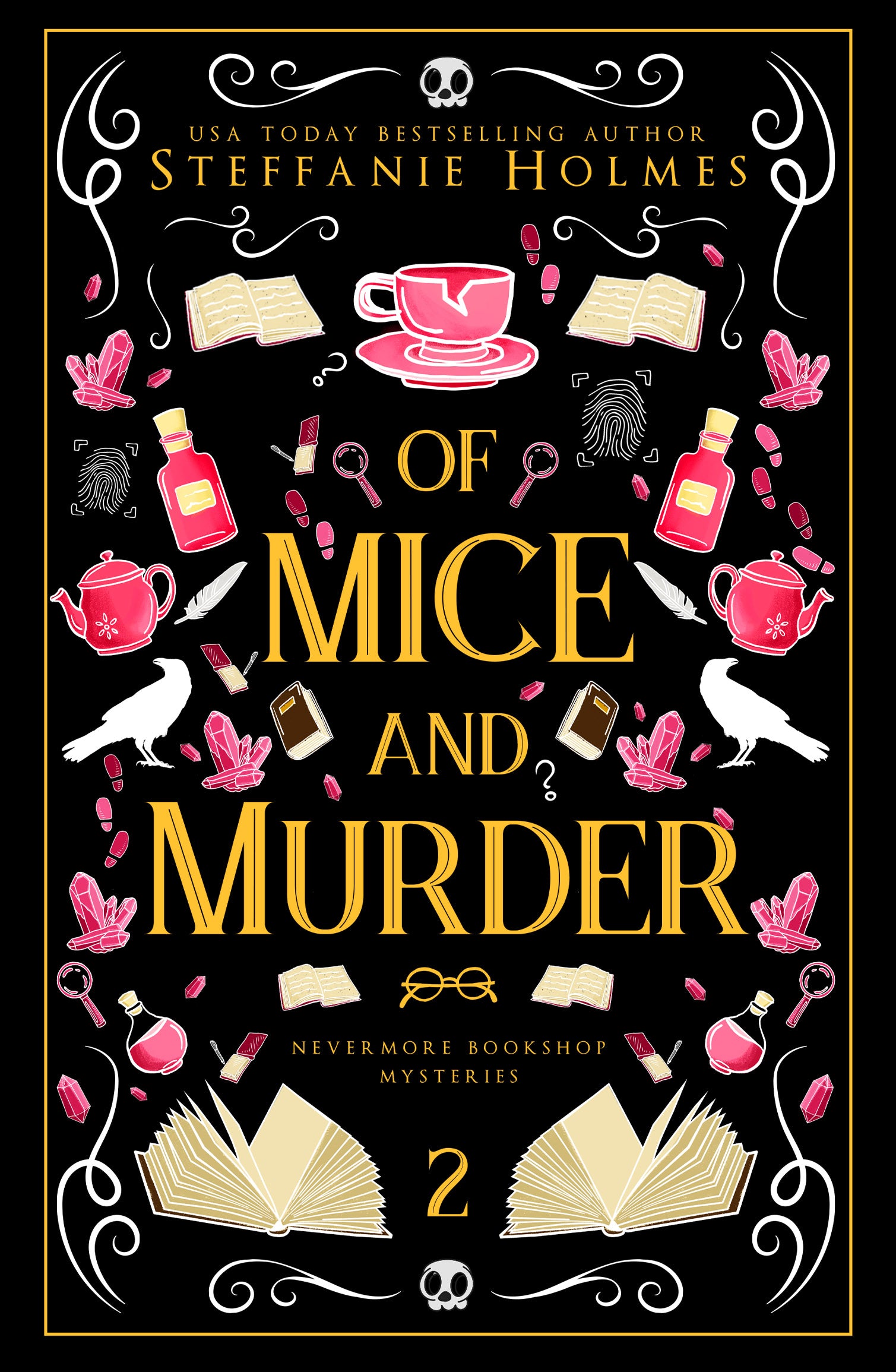 Book cover titled 'Of Mice and Murder' by Steffanie Holmes