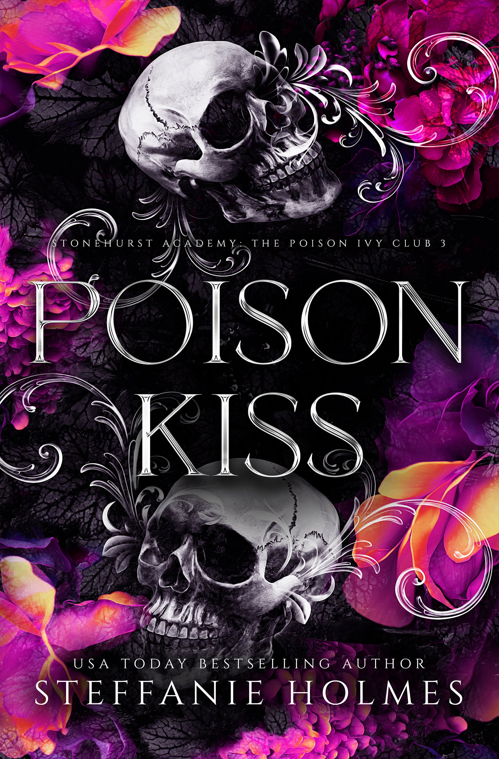 Book cover titled 'Poison Kiss' by Steffanie Holmes