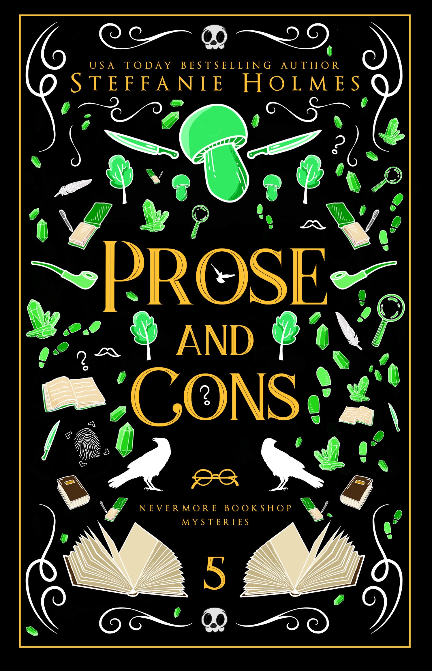 Book cover titled 'Prose and Cons' by Steffanie Holmes