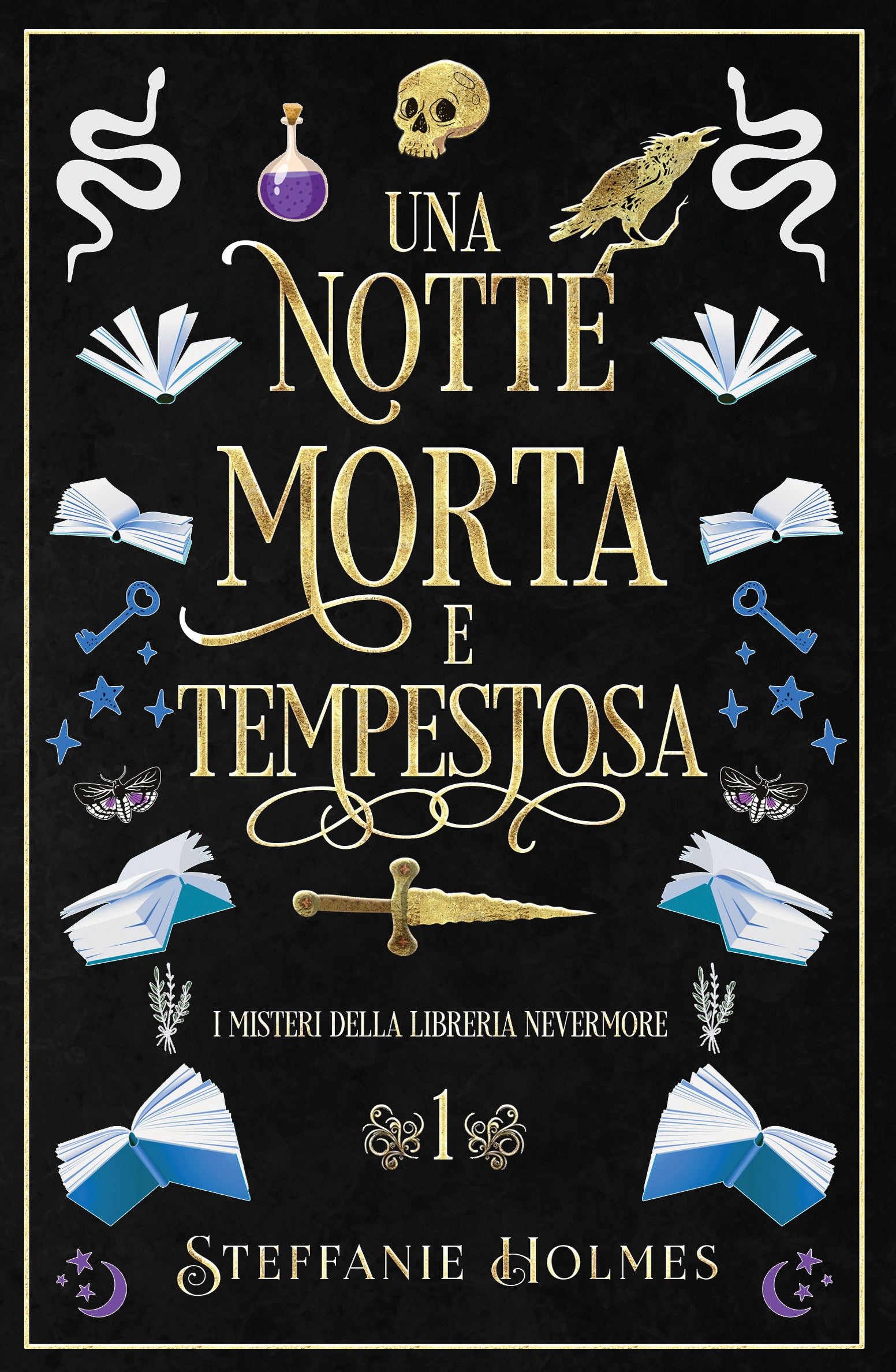 Book cover for 'Una Notte Morta E Tempestosa' by Steffanie Holmes