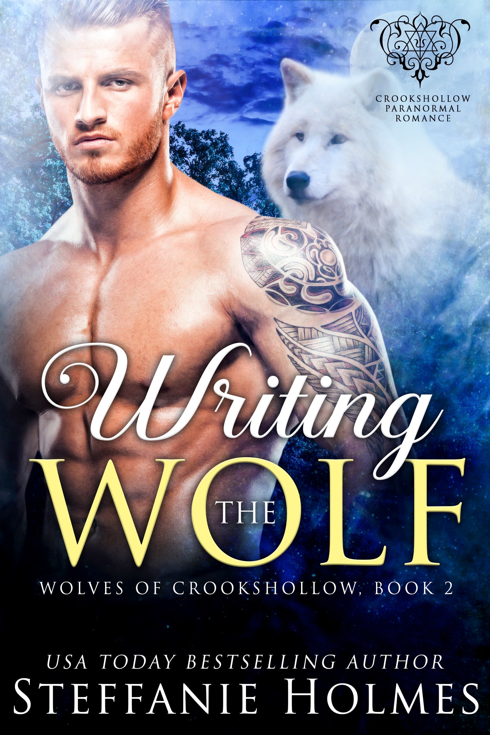 Book cover titled 'Writing the Wolf' by Steffanie Holmes