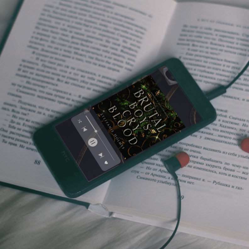 Brutal boys cry blood audiobook open on phone